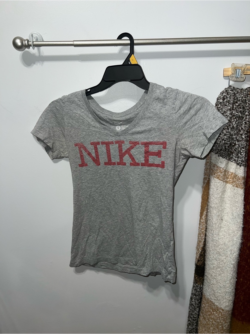 Nike Gray T-Shirt with Red Print